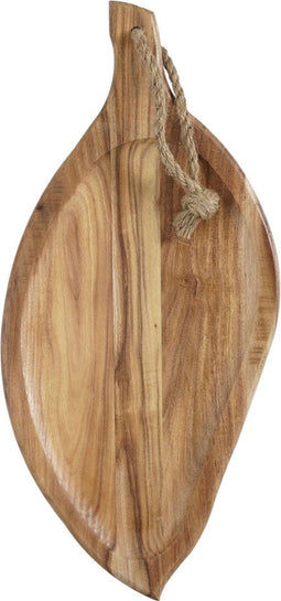 Mica Decorations Bladeren Plateau - 49x23x2 cm - Hout - Bruin