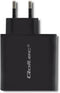 Qoltec Oplader | 63W | 5-20V | 1.5-3A | USB type C PD | USB-kwaliteitscontrole 3.0 | Zwart.