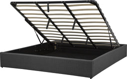 DINAN - Tweepersoonsbed - Donkergrijs - 180 x 200 cm - Polyester