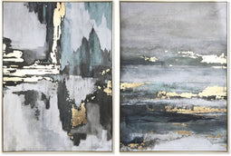 Schilderij Home Esprit Abstract 103 X 4,5 X 143 Cm (2 Stuks)