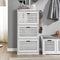 SoBuy FSR108-W - Schoenenopbergkast - 3 Planken & 2 Haken - Wit