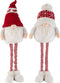 J-Line kerstfiguur Kabouter - textiel - rood/wit - large - 2 stuks
