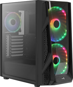 Aerocool NightHawk Duo - Micro ATX/ Mini ITX/ ATX Midtower Behuizing - RGB Verlichting - Zwart