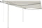 vidaXL - Luifel - automatisch - uittrekbaar - met - palen - 4,5x3,5 - m - geel - en - wit