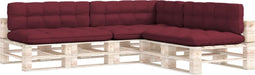 vidaXL - Bankkussens - pallet - 7 - st - wijnrood