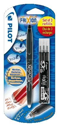 Pilot - Rollerpen pilot frixion bl-fr7 m + 3 vull zwart