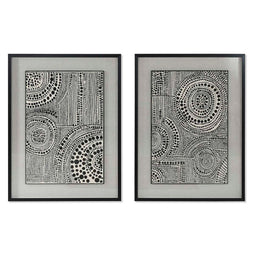 Schilderij Home ESPRIT Zwart Rood Modern 75 x 4 x 100 cm (2 Stuks)