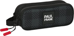 Pennenetui met 2 vakken Paul Frank Campers Zwart (21 x 8 x 6 cm)