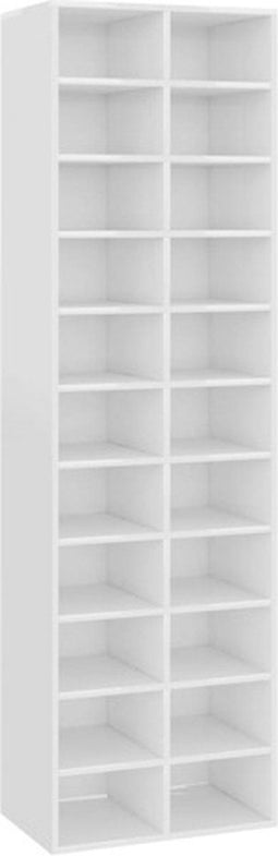 vidaXL - Schoenenkast - 22 vakken - 54x34x183 cm - hoogglans wit