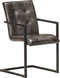 vidaXL - Eetkamerstoelen - 2 - st - echt - leer - verweerd - grijs