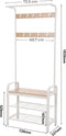 Kapstok met schoenenrek - beige - 72 x 33,7 x 183 cm - zelfmontage