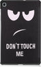 imoshion Tablet Hoes Geschikt voor Samsung Galaxy Tab S6 Lite (2024) / Tab S6 Lite (2022) / Tab S6 Lite - imoshion Design Trifold Bookcase - Zwart /Don't touch