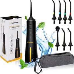 Bolusso Waterflosser - Draadloos - 7 Opzetstukken - Reistas - E-book - NIEUW model