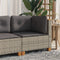 vidaXL - Tuinhoekbank - met - kussens - poly - rattan - grijs