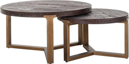 Richmond Interiors Salontafel Cromford Mill set van 2 (Brushed Gold)