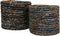 Mica Decorations Gill Mand voor Planten - Set van 2 - H26 x Ø30 cm - Katoen - Blauw