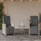 vidaXL - Tuinstoelen - 2 - st - verstelbaar - voetensteun - poly - rattan - lichtgrijs