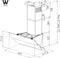 Wiggo WE-D533G(G) - Schuine Afzuigkap 50 cm - Eco Double Vented Air Outlet - Grijs Triple Glas