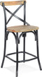 Alterego Cottage Mini Barkruk - Zwart Verouderde Walnoten Afwerking - 47x50x100cm