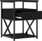 vidaXL - Nachtkastje - 40x42x55 - cm - bewerkt - hout - zwart