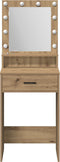 vidaXL - Kaptafel - met - LED - Verlichting - - - Artisan - Eiken, - 50x41x135 - cm