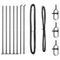 vidaXL - Hekpalen - met - Basisplaten - - - 7 - stuks - Ø32mm, - 83,5cm, - Gegalvaniseerd - Staal