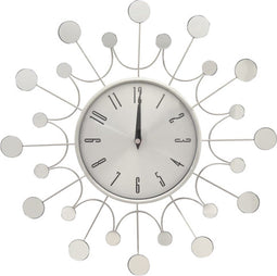 vidaXL - Wandklok - 40 - cm - metaal - zilverkleurig