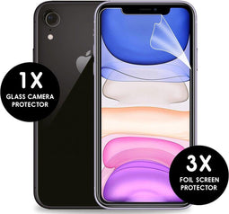 iMoshion Screenprotector Geschikt voor iPhone 11 / 12 / 12 Pro / Xr Inclusief Camera Lens protector - iMoshion Screenprotector Folie 3 Pack + Camera Protector Glas
