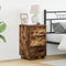 vidaXL - Nachtkastje - met - LED - Rook - eiken - 39x34,5x65 - cm - Geperst - Hout