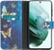 iMoshion Hoesje Geschikt voor Samsung Galaxy S21 FE Hoesje Met Pasjeshouder - iMoshion Design Softcase Bookcase - Blauw / Meerkleurig / Blue Butterfly
