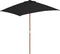 vidaXL - Parasol - met - houten - paal - 150x200 - cm - zwart