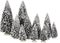 LuVille Kerstdorp Miniatuur Evergreen Bomen - 12 Stuks