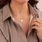 Fossil JFS00502040 - Dames Ketting - Sterling zilver met parelmoer en zirkonia - 45,7 cm