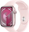 Apple Watch Series 9 - Smartwatch - 45mm GPS Aluminium - Sportbandje S/M Roze