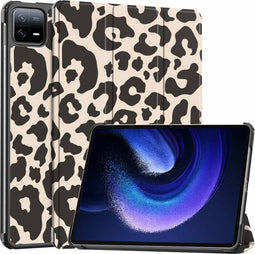 imoshion Tablet Hoes - Geschikt voor Xiaomi Pad 6 Pro, Xiaomi Pad 6 - Design Trifold Bookcase - Leopard