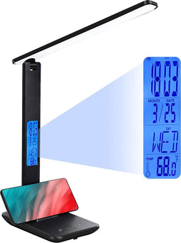 Fuegobird LED Bureaulamp - Timer Temperatuurmeter Alarmklok - Zwart