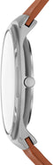 Skagen Melbye Titanium - Horloge - 40 mm - Grijze titanium kast - Blauwe wijzerplaat - Bruine leren band