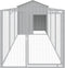 vidaXL - Hondenhok - met - dak - 117x405x123 - cm - staal - lichtgrijs