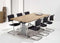 Hoogte verstelbare rechthoekige T-poot vergadertafel Work 200x100cm bladkleur Speciale Kleur framekleur Aluminium (RAL9006)