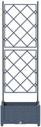 vidaXL - Tuinplanter - met - Klimrek - Grijs - 40x40x125,5 - cm