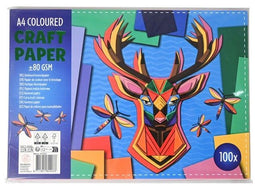 Col. Animals KN809 - Gekleurd papier A4 - 100 bladen - 5 kleuren