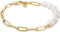 Tommy Hilfiger TJ2780770 Dames Armband - Schakelarmband - Sieraad - Staal - Goudkleurig - Parel - Anker - Synthetisch - 18 cm lang