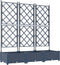 vidaXL - Tuinplanter - met - Trellis - 3 - stuks - Grijs - 120x40x125,5 - cm