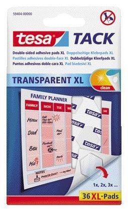 Dubbelzijdige kleefpads Tesa tack transparant XL 36stuks | 20 stuks