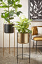 Mica Decorations Sverre Bloempot op Standaard - H81 x Ø27 cm - Zwart, Goud