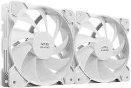 Mars Gaming MFPROX2W - Ventilator 120mm - 2x Fluid Bearing - Geluidssterkte max. 12dB(A) (2 stuks)