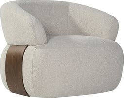 LABEL51 Valenza Fauteuil - Bruin - Boucle - Walnoot Eiken