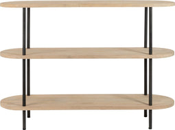 J-Line console Eli 3 Planken - hout/staal - naturel/grijs