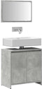 vidaXL - 2-delige - Badkamermeubelset - bewerkt - hout - betongrijs
