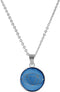 CO88 Collection Chakra 8CN 26001 Stalen Collier met Hanger - Glazen Third Eye Chakra Ø 15 mm - Lengte 42 + 5 cm - Blauw